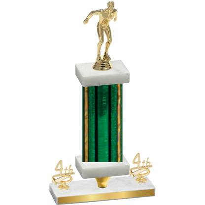 Premium Single Green Glacier Fourth Place Swimming Trophy