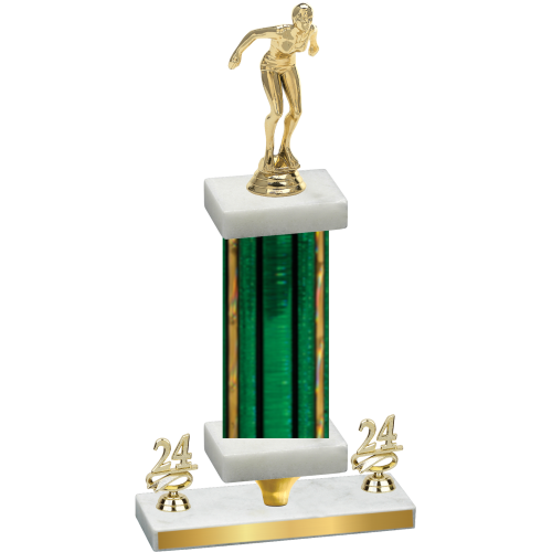 Premium Single Green Glacier Year Tennis Trophy