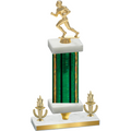 Premium Single Green Glacier Victory Football Trophy