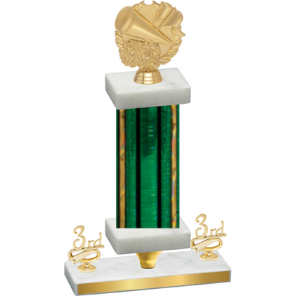 Premium Single Green Glacier Third Place Cheerleading Trophy