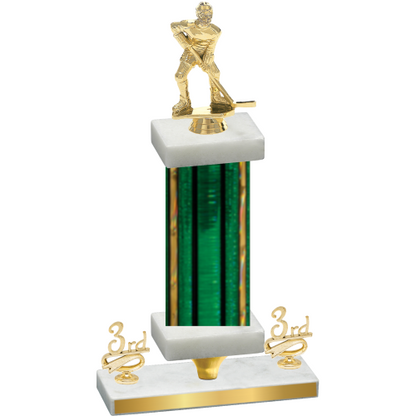 Premium Single Green Glacier Third Place Hockey Trophy