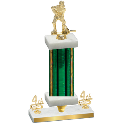 Premium Single Green Glacier Fourth Place Hockey Trophy