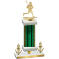Premium Single Green Glacier Victory Lacrosse Trophy