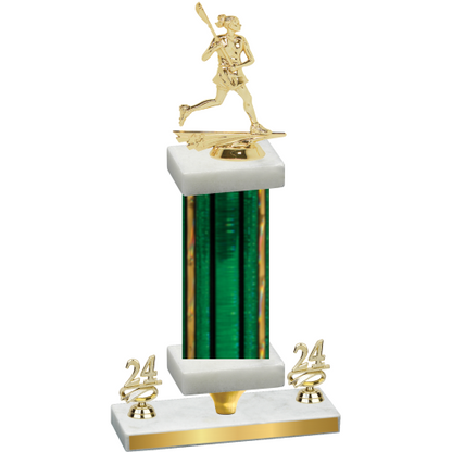 Premium Single Green Glacier Year Lacrosse Trophy