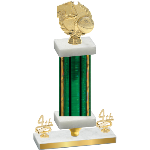Premium Single Green Glacier Fourth Place Basketball Trophy
