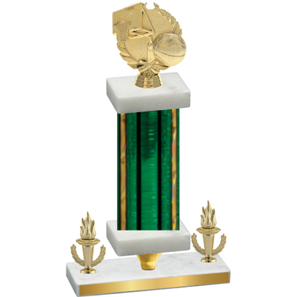Premium Single Green Glacier Victory Basketball Trophy