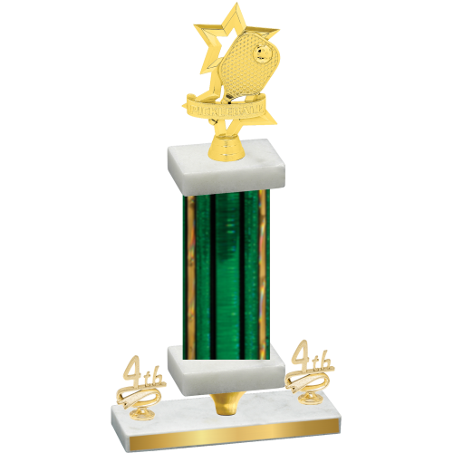 Premium Single Green Glacier Fourth Place Pickleball Trophy