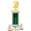 Premium Single Green Glacier Year Pickleball Trophy