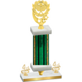 Premium Single Green Glacier Fourth Place Pickleball Trophy