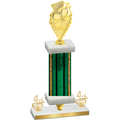 Premium Single Green Glacier Fourth Place Pickleball Trophy