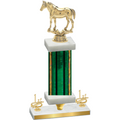 Premium Single Green Glacier First Place Horses Trophy