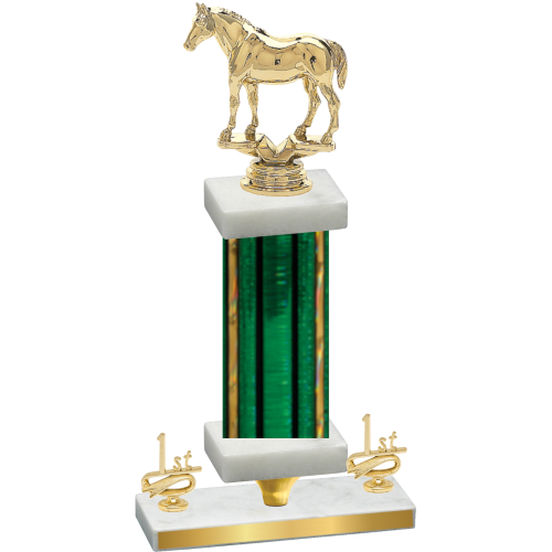 Premium Single Green Glacier First Place Horses Trophy