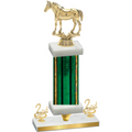Premium Single Green Glacier Second Place Horses Trophy