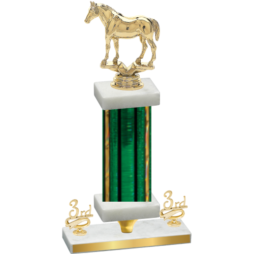 Premium Single Green Glacier Third Place Horses Trophy