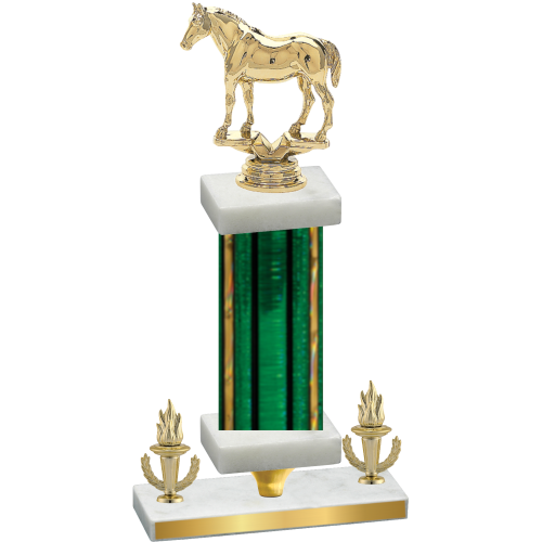 Premium Single Green Glacier Victory Horses Trophy
