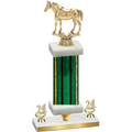 Premium Single Green Glacier Year Horses Trophy
