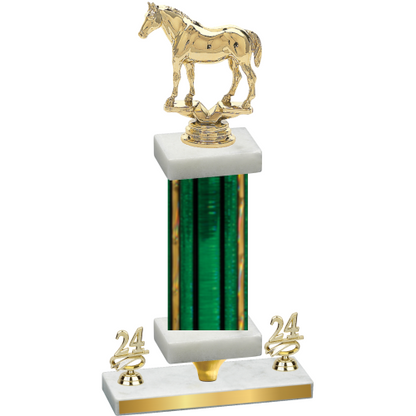 Premium Single Green Glacier Year Horses Trophy