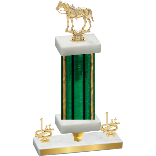 Premium Single Green Glacier First Place Horses Trophy
