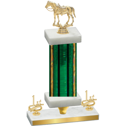 Premium Single Green Glacier First Place Horses Trophy