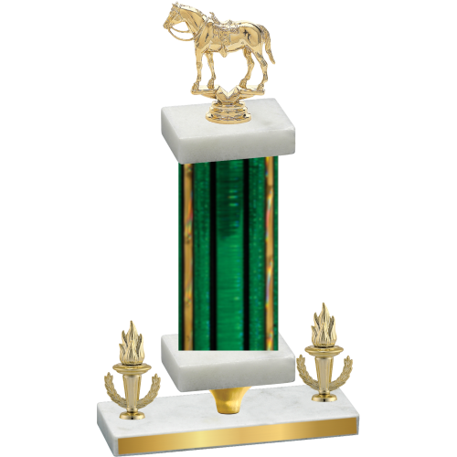 Premium Single Green Glacier Victory Horses Trophy