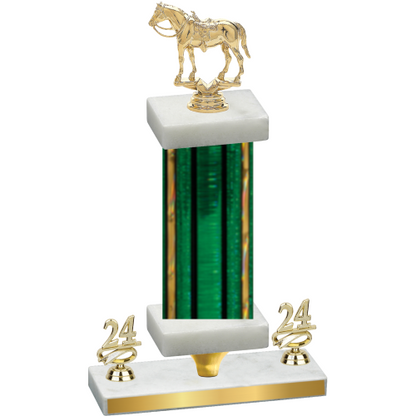 Premium Single Green Glacier Year Horses Trophy