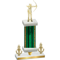 Premium Single Green Glacier Victory Archery Trophy