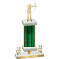 Premium Single Green Glacier Year Archery Trophy