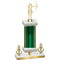Premium Single Green Glacier Victory Archery Trophy