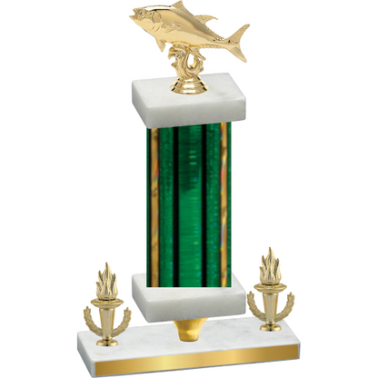 Premium Single Green Glacier Victory Fishing Trophy