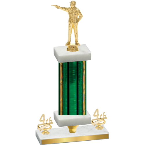Premium Single Green Glacier Fourth Place Shooter Trophy
