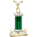 Premium Single Green Glacier Second Place Weights Trophy
