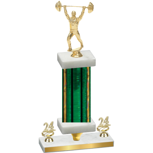 Premium Single Green Glacier Year Weights Trophy