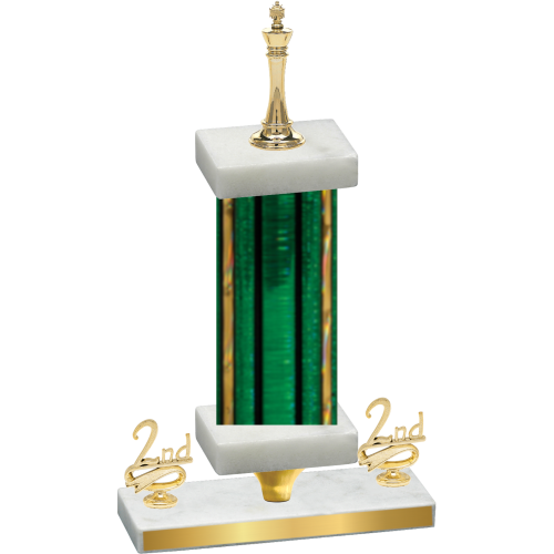 Premium Single Green Glacier Second Place Chess Trophy