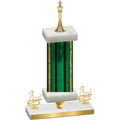 Premium Single Green Glacier Third Place Chess Trophy