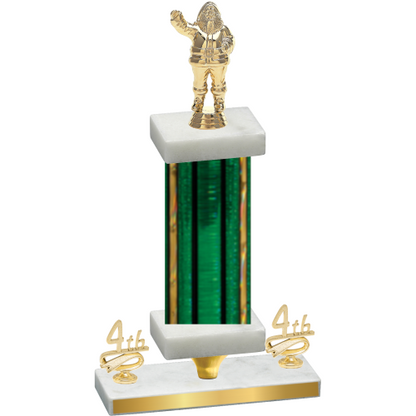 Premium Single Green Glacier Fourth Place Holiday Trophy