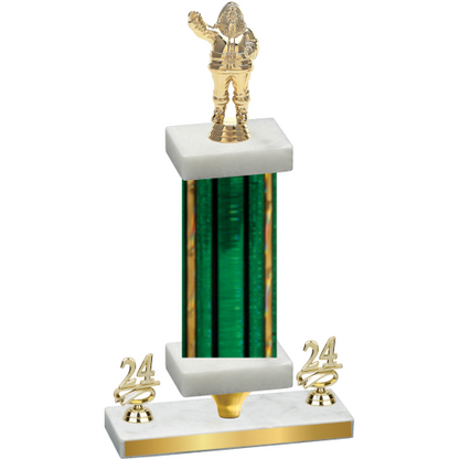Premium Single Green Glacier Year Holiday Trophy