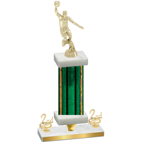 Premium Single Green Glacier Second Place Basketball Trophy