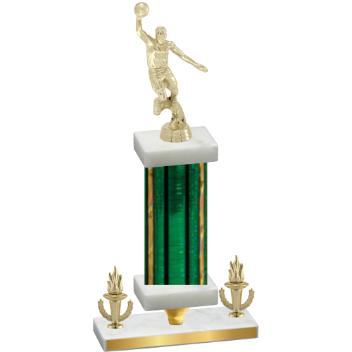 Premium Single Green Glacier Victory Basketball Trophy