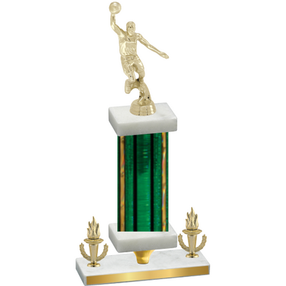 Premium Single Green Glacier Victory Basketball Trophy