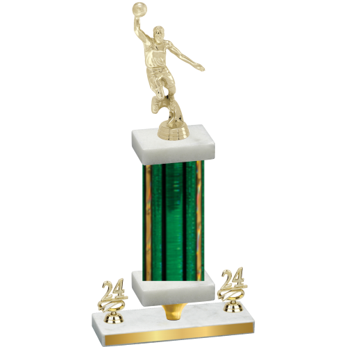 Premium Single Green Glacier Year Basketball Trophy