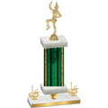 Premium Single Green Glacier First Place Majorette Trophy