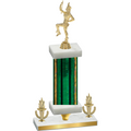 Premium Single Green Glacier Victory Majorette Trophy