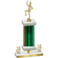 Premium Single Green Glacier Year Majorette Trophy
