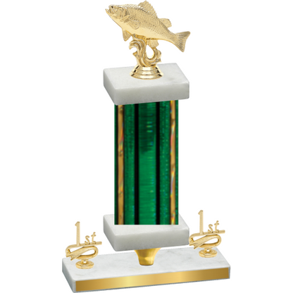 Premium Single Green Glacier First Place Fishing Trophy