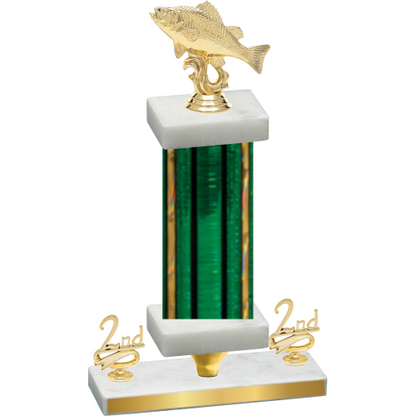 Premium Single Green Glacier Second Place Fishing Trophy