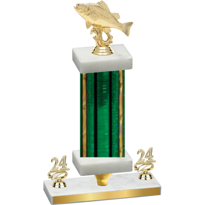 Premium Single Green Glacier Year Fishing Trophy