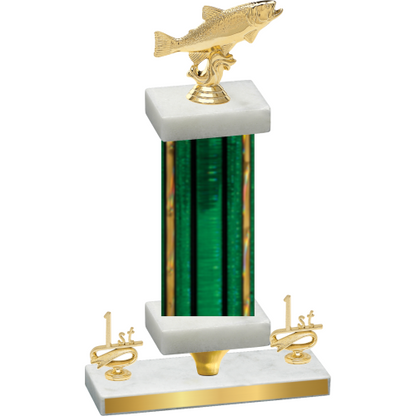 Premium Single Green Glacier First Place Fishing Trophy