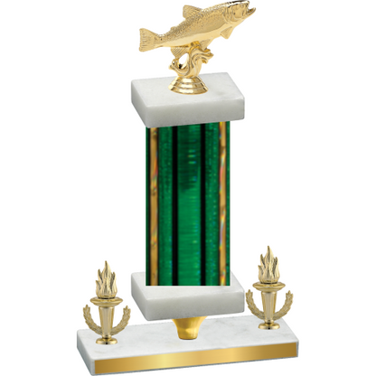 Premium Single Green Glacier Victory Fishing Trophy