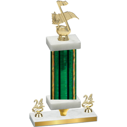 Premium Single Green Glacier Year Music Trophy