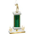 Premium Single Green Glacier Third Place Golf Trophy